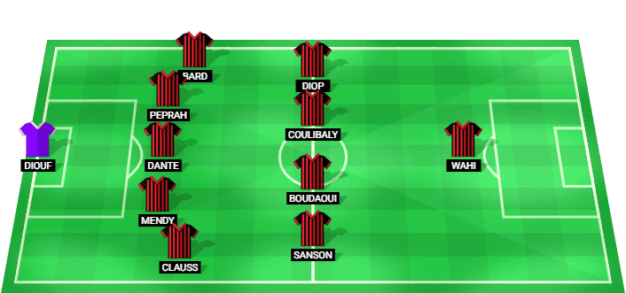 Posible alineación inicial de Nice para el partido contra Saint-Étienne