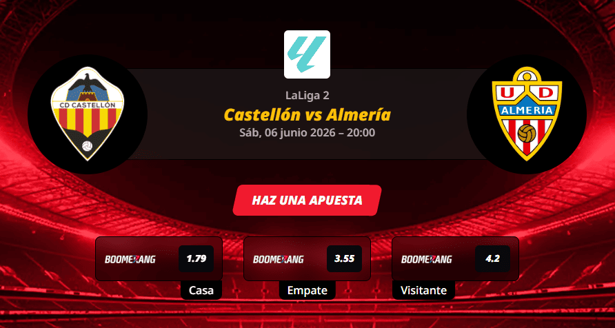 Pronóstico del partido para el Castellón vs Almería partido de la LaLiga 2 2026