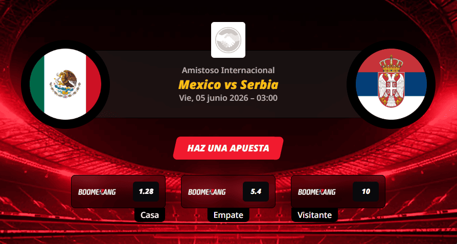 Pronóstico del partido México vs Serbia - Amistoso Internacional 05/06/2026