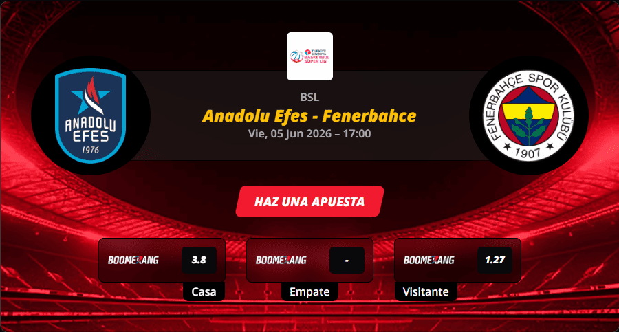 Pronóstico del partido para el Anadolu Efes vs Fenerbahce partido de la BSL 2026