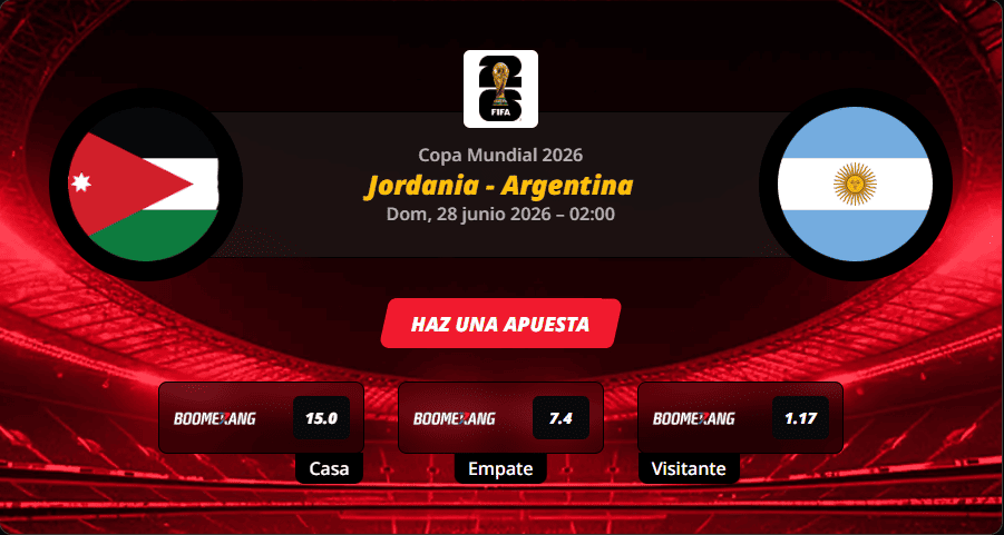 Pronóstico del partido para el Jordania vs Argentina partido de la Copa Mundial 2026