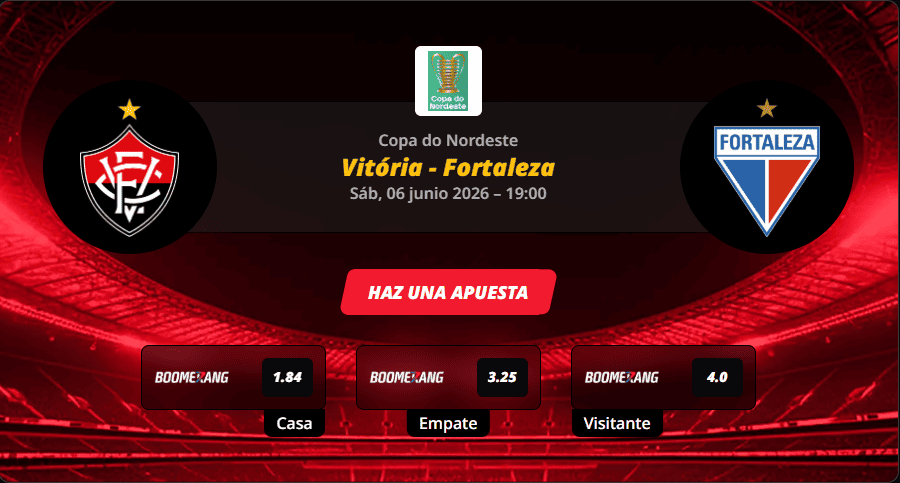 Pronóstico del partido para el Vitória vs Fortaleza partido de la Copa do Nordeste 2026