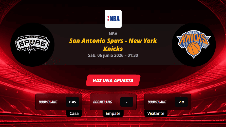 Pronóstico del partido San Antonio Spurs vs New York Knicks NBA 06/06/26
