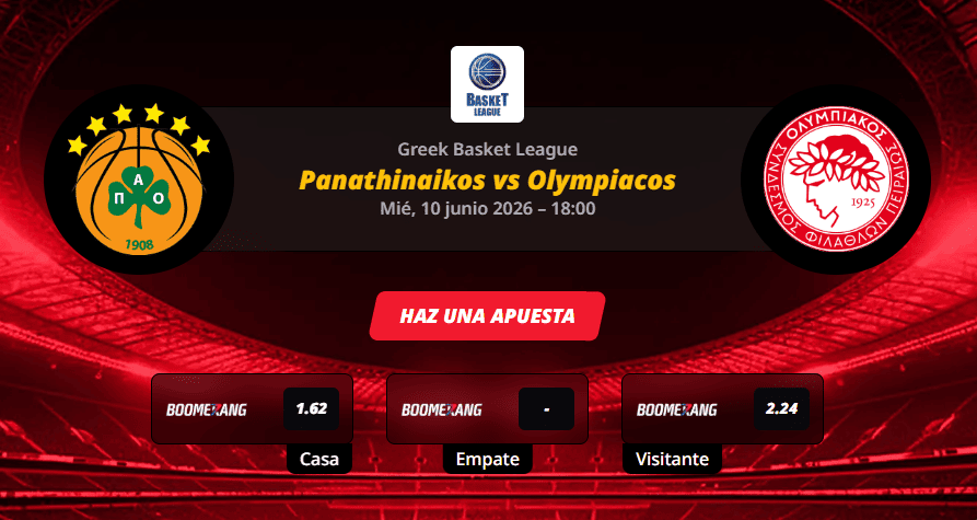 Pronóstico del partido para el Panathinaikos vs Olympiacos en la Greek Basket League 10/06/2026