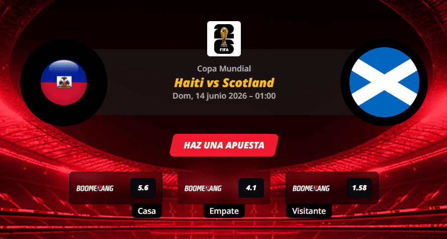 Pronóstico del partido para el Haiti vs Scotland partido de la Copa Mundial de la FIFA 2026.