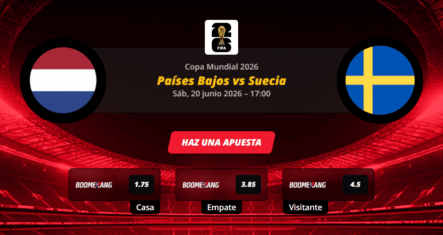Pronóstico del partido Países Bajos vs Suecia - Copa Mundial FIFA 2026