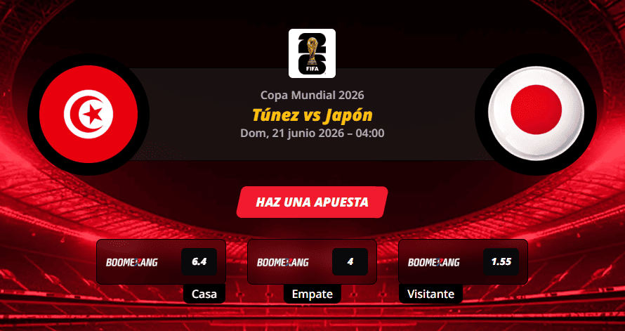 Pronóstico del partido para el Túnez vs Japón del Mundial 2026