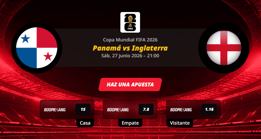Pronóstico del partido Panamá vs Inglaterra en la Copa Mundial 2026.