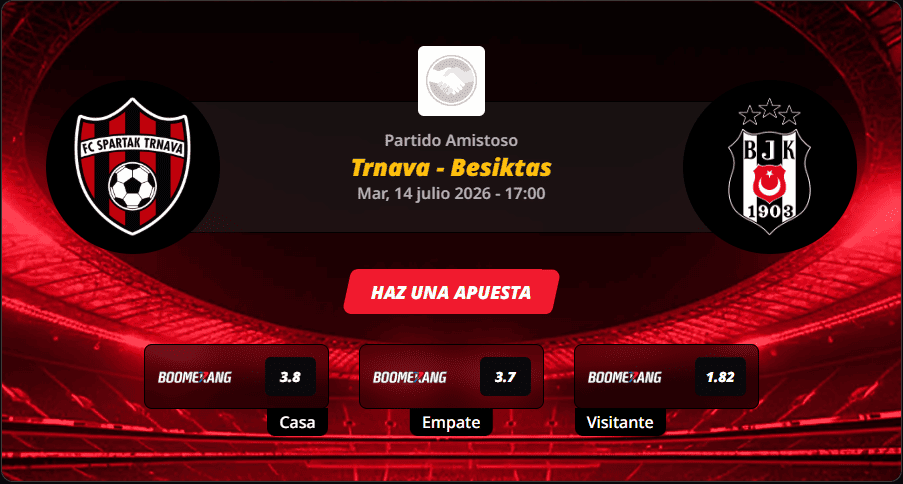 Pronóstico del partido para el Trnava vs Besiktas partido amistoso de pretemporada