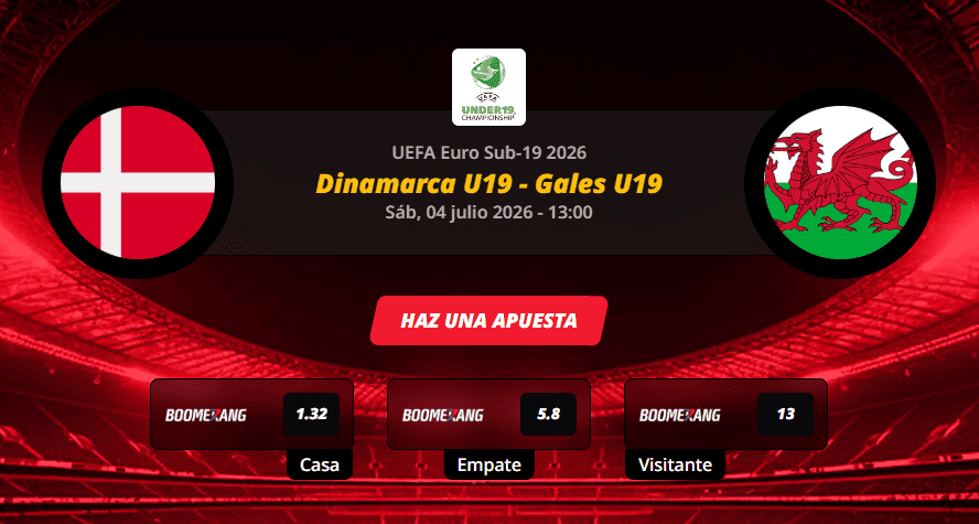 Pronóstico del partido para el Dinamarca U19 vs Gales U19 partido de la UEFA Euro Sub-19 2026