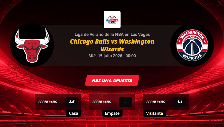 Pronóstico del partido Chicago Bulls vs Washington Wizards NBA Las Vegas Summer League 15/07/2026