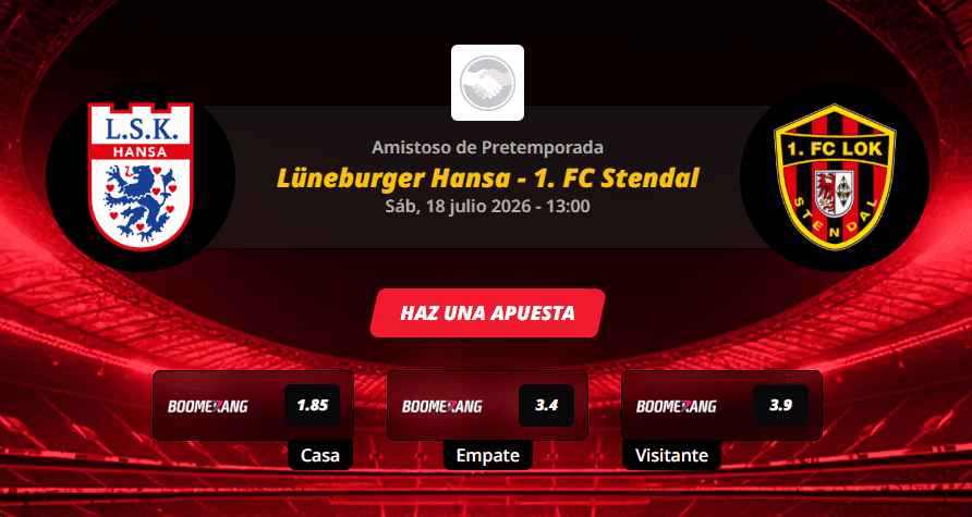 Pronóstico del partido para el Lüneburger Hansa vs Stendal partido amistoso de pretemporada 2026