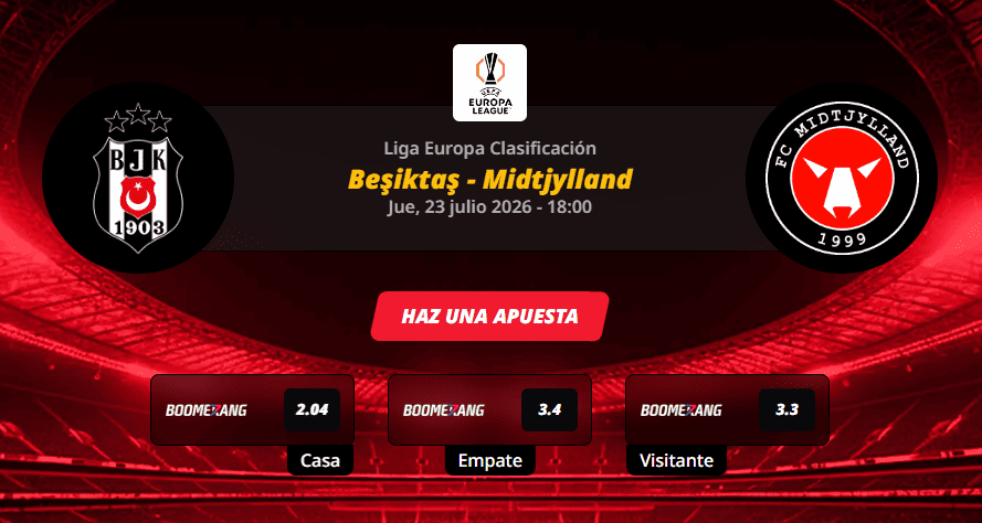 Pronóstico del partido para el Beşiktaş vs Midtjylland partido de la Liga Europa Clasificación
