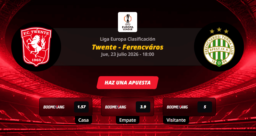 Pronóstico del partido para el Twente vs Ferencváros partido de la Liga Europa Clasificación