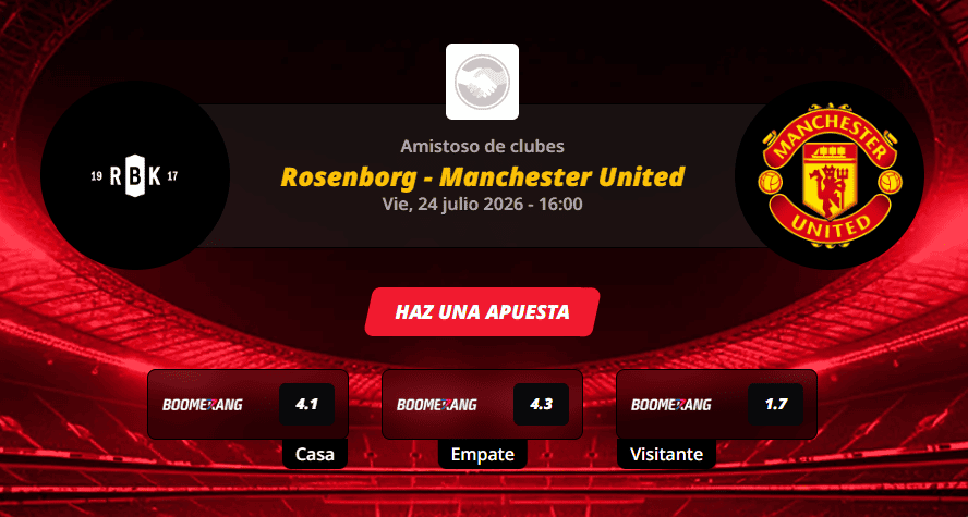 Pronóstico del partido para el Rosenborg vs Manchester United partido de un amistoso de clubes